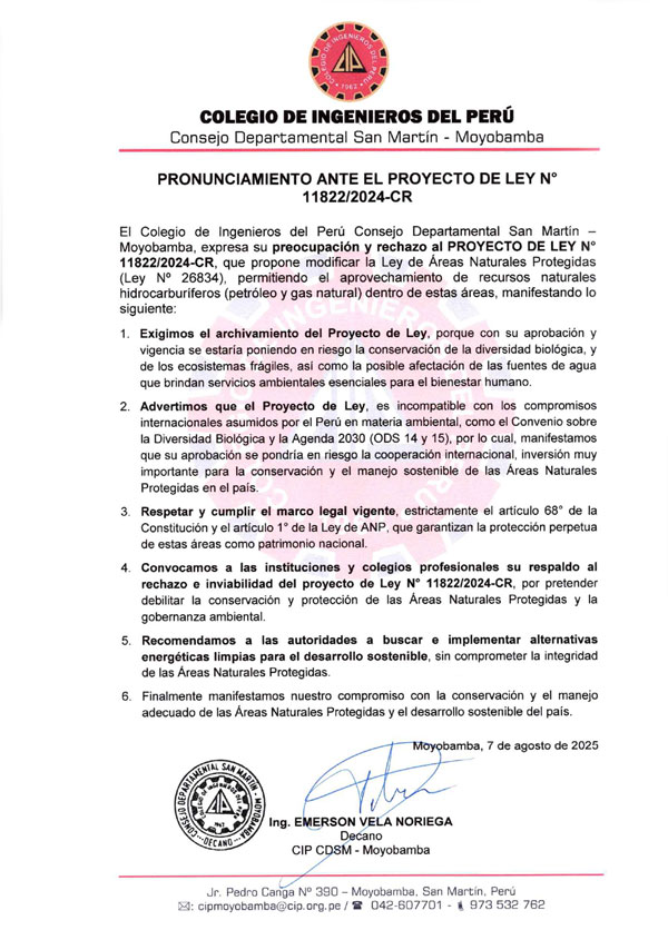Pronunciamiento ante Ley N°11822-2024-CR