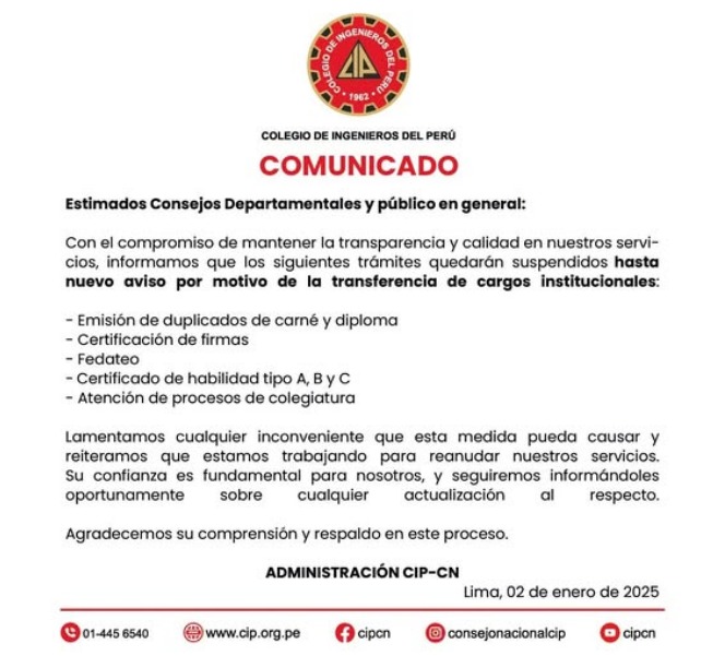 Suspensión de Servicios