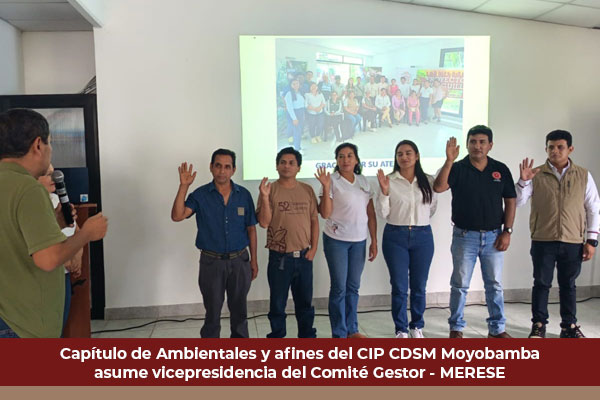 Capítulo de Ambientales y afines del CIP CDSM Moyobamba asume vicepresidencia del Comité Gestor - MERESE