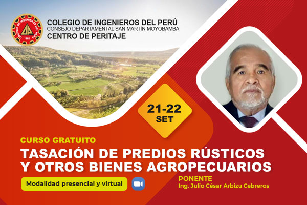 Curso Gratuito: Tasación de predios rústicos y otros bienes agropecuarios